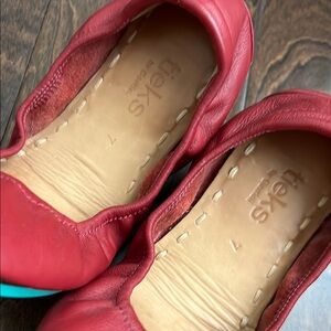 Tieks Women's Red Leather Flats